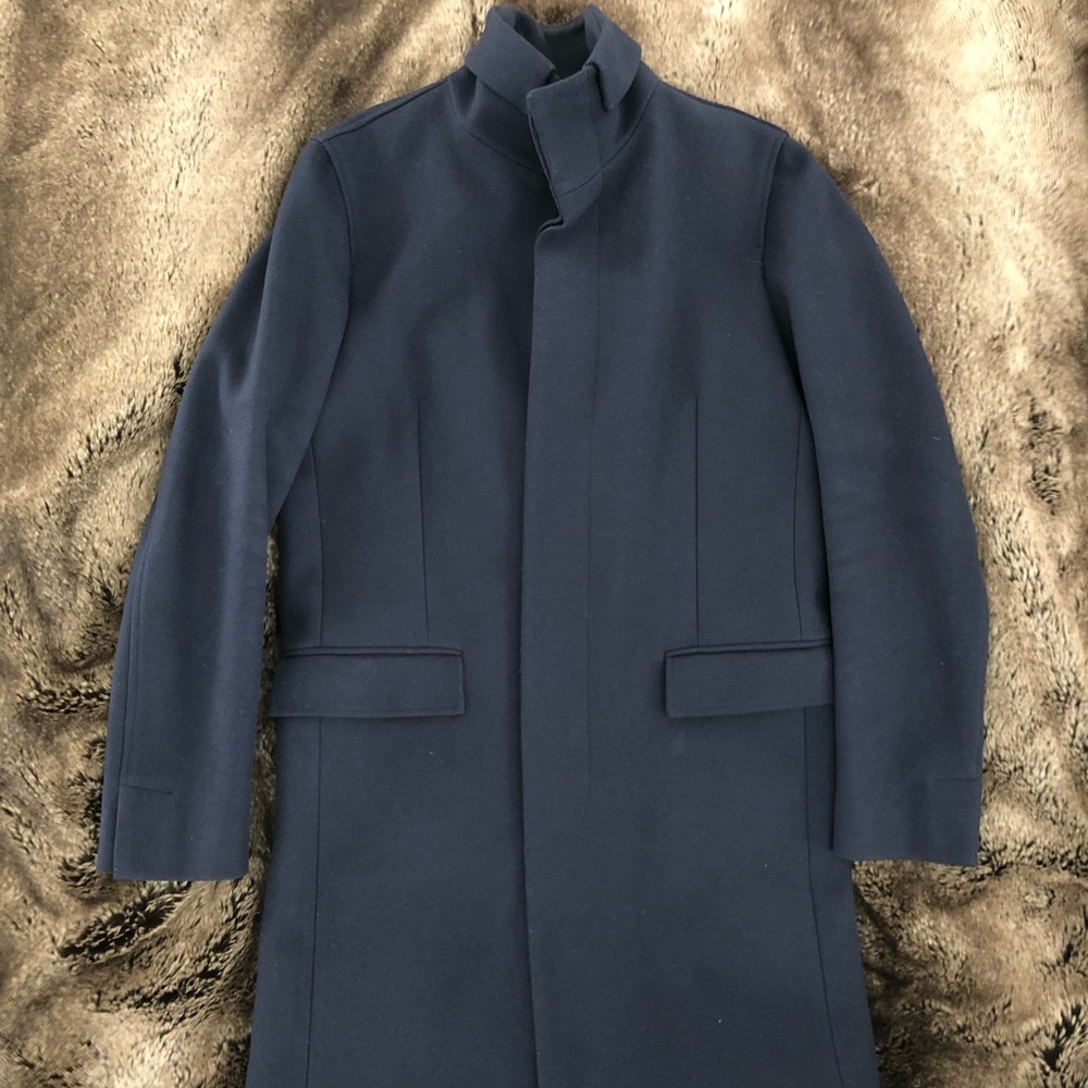 Theory Men’s Navy Blue Wool/Cashmere Coat